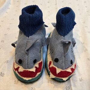 Garnet Hill Kids' Boiled Wool Slipper Boots by Haflinger Shark Child Size 2